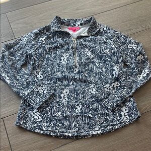 Floral Quarter-Zip Pullover